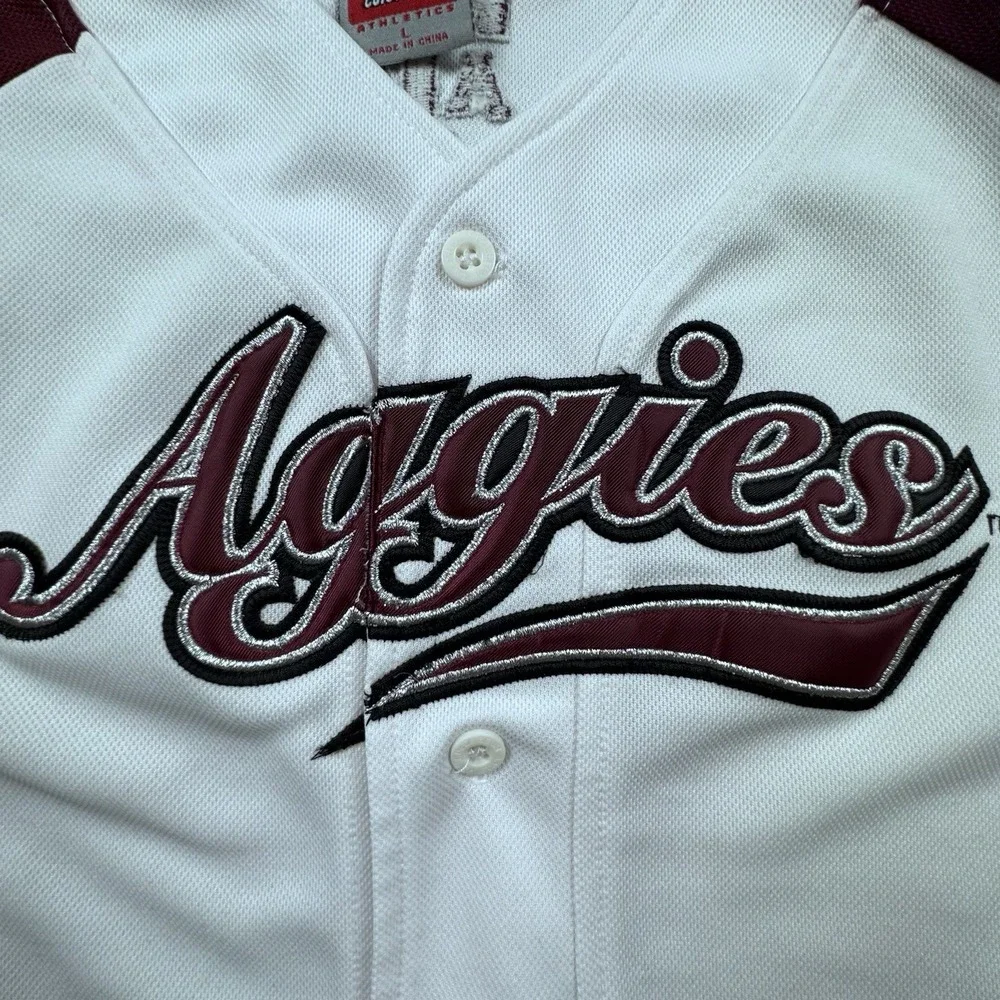 Vintage Colosseum Texas A&M‎ Jersey Kid L Aggies Baseball Sports Button